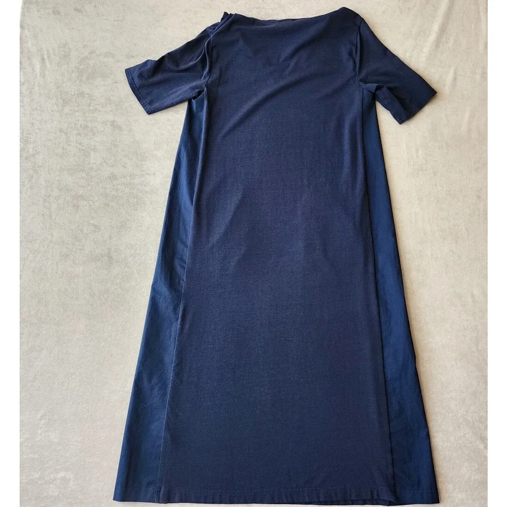 Hinson Wu Christy Dress Knit Jersey A-line Navy Dress pockets SMALL MSRP: $200 - Picture 3 of 11